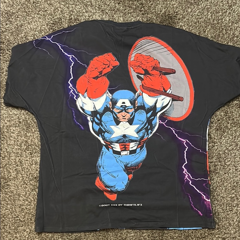 Marvel Bootleg Captain America & Spiderman AOP size XXL lightly used - Picture 4 of 5